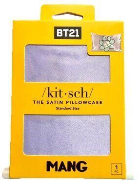 Kit•sch x BT21 Satin Floral Pillowcase in MANG w/ Zipper in Standard/Queen New